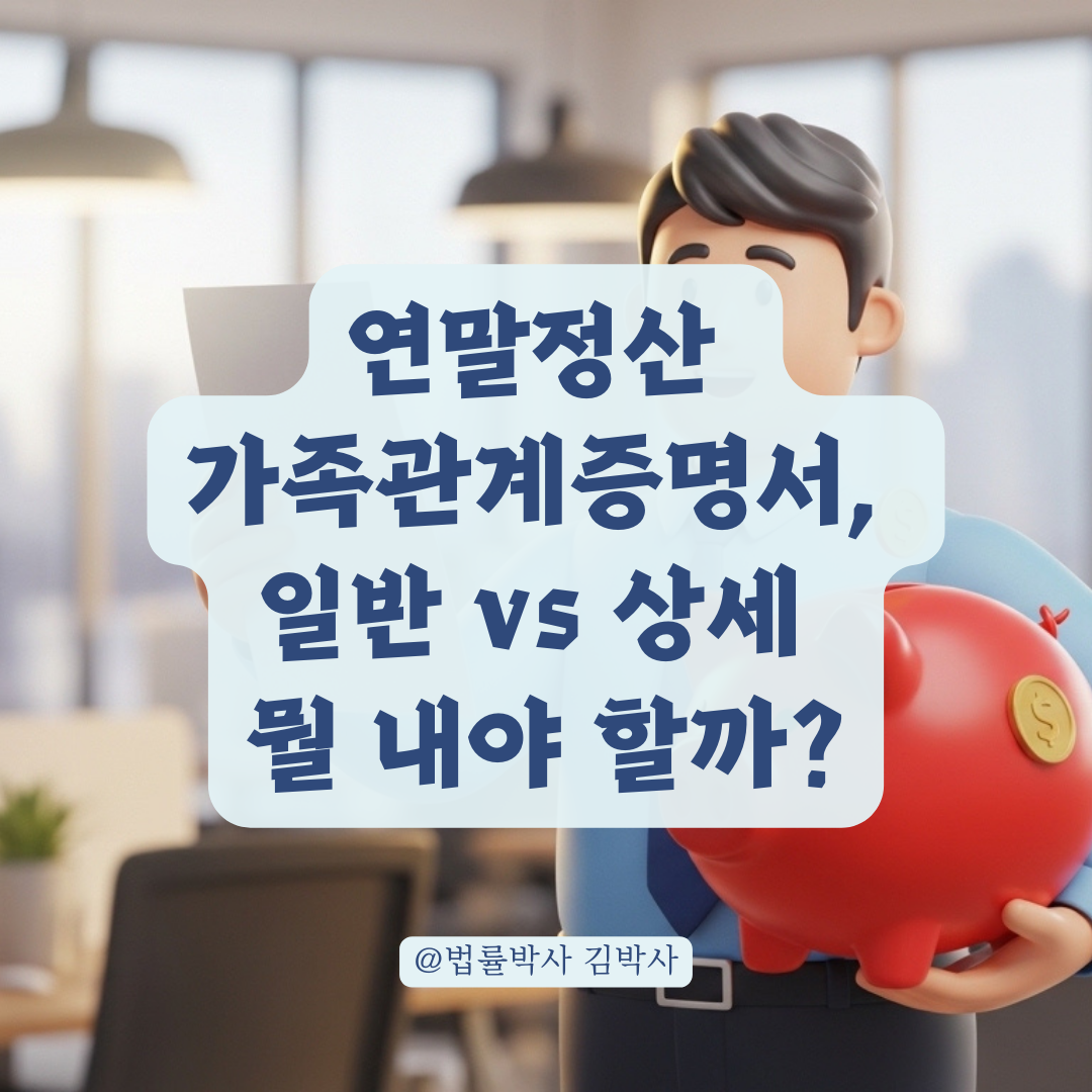 연말정산 가족관계증명서 '일반'과 '상세' 제출 기준 총정리