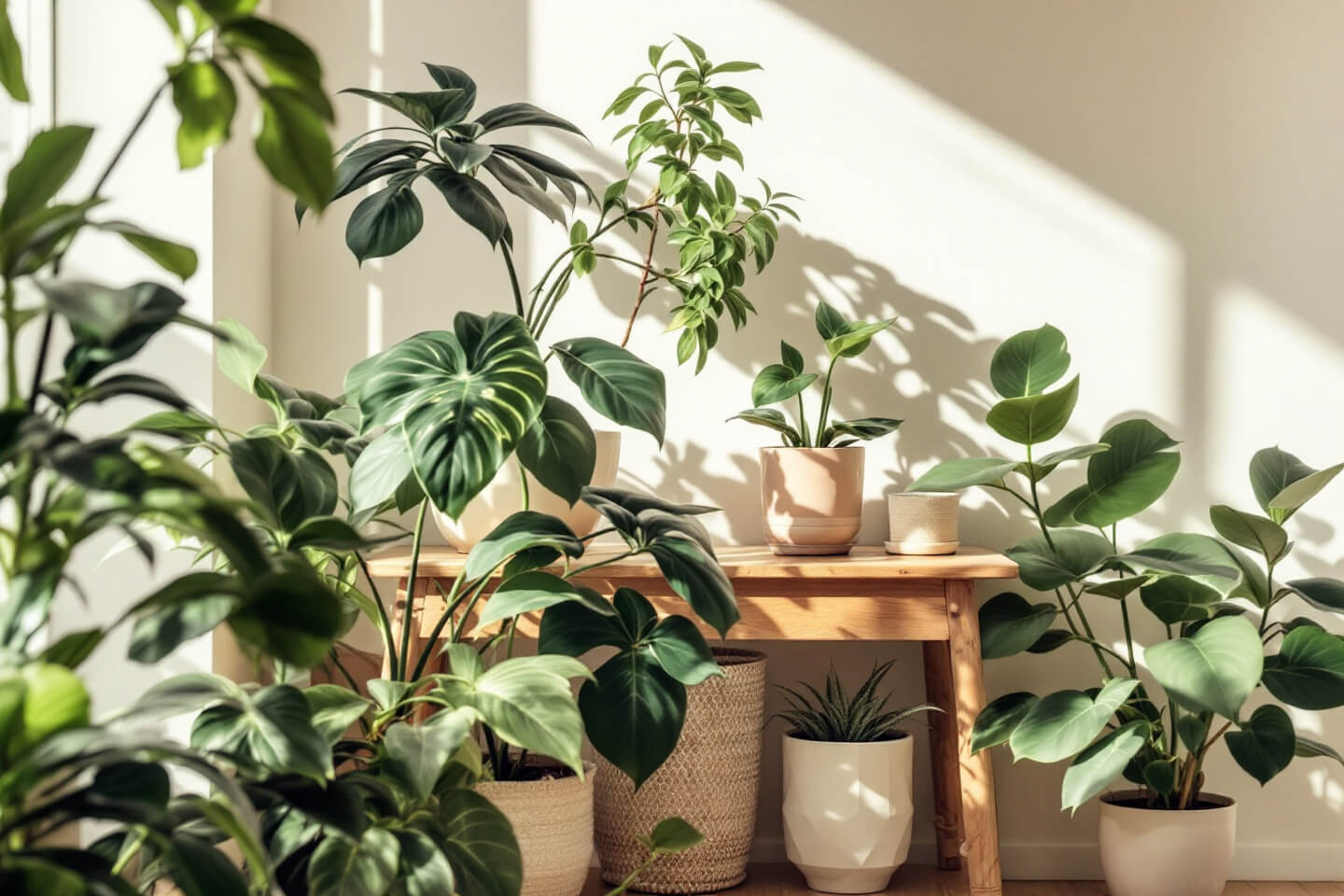 Beautiful indoor plants arrangement