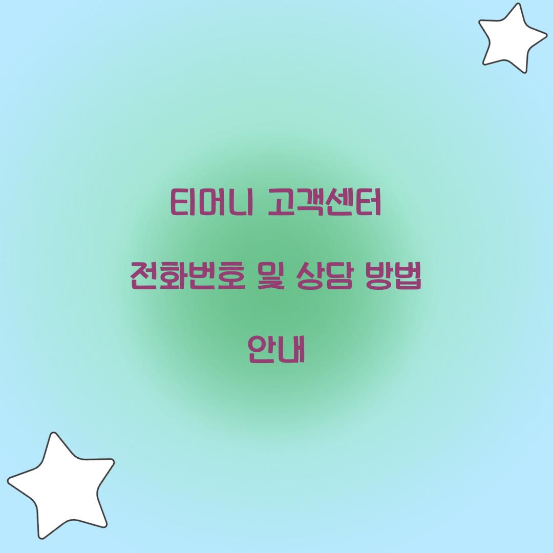 티머니 고객센터 전화번호