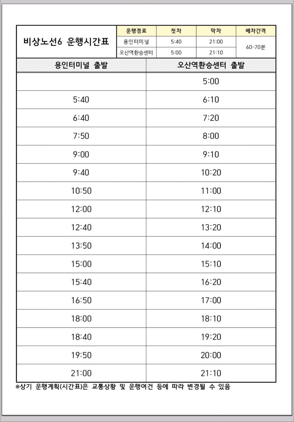 비상노선6
