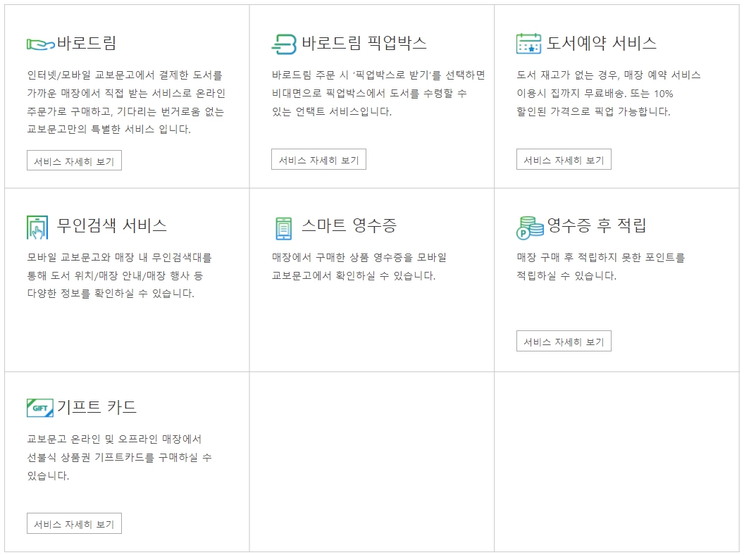 교보문고 광화문점 매장서비스