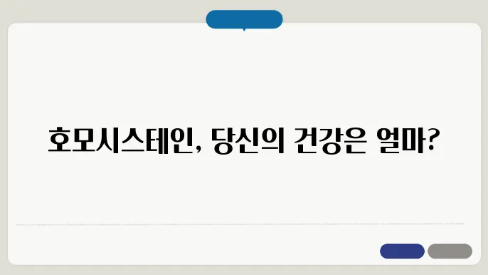 호모시스테인 검사 필요성