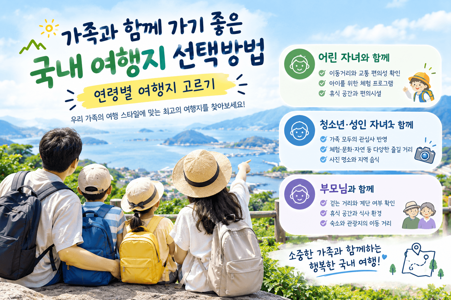 가족과 함께 가기 좋은 국내 여행지 연령별 선택방법