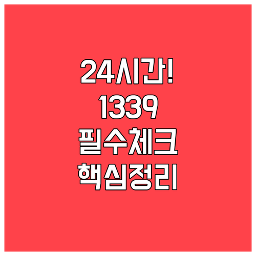 24시간 운영되는 질병관리청 1339..