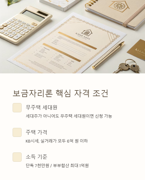 보금자리론 핵심 자격 조건