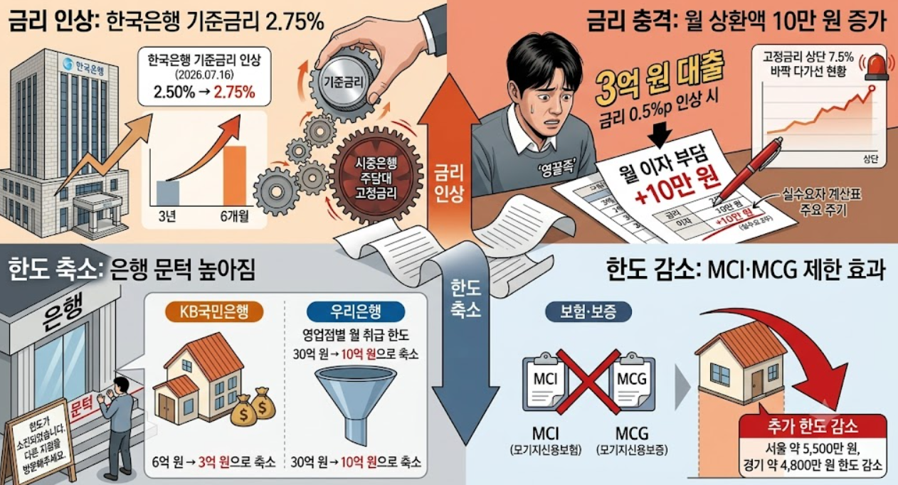 주담대 금리 8% (금리 인상, 한도 축소, 대출 전략)
