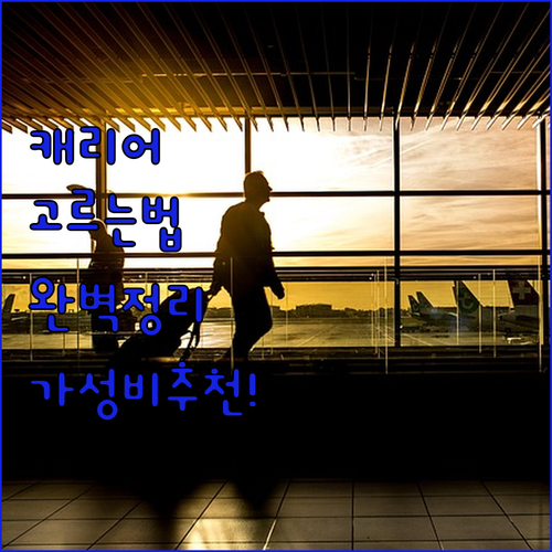 캐리어 고르는 법 완벽 정리 가성비 ..