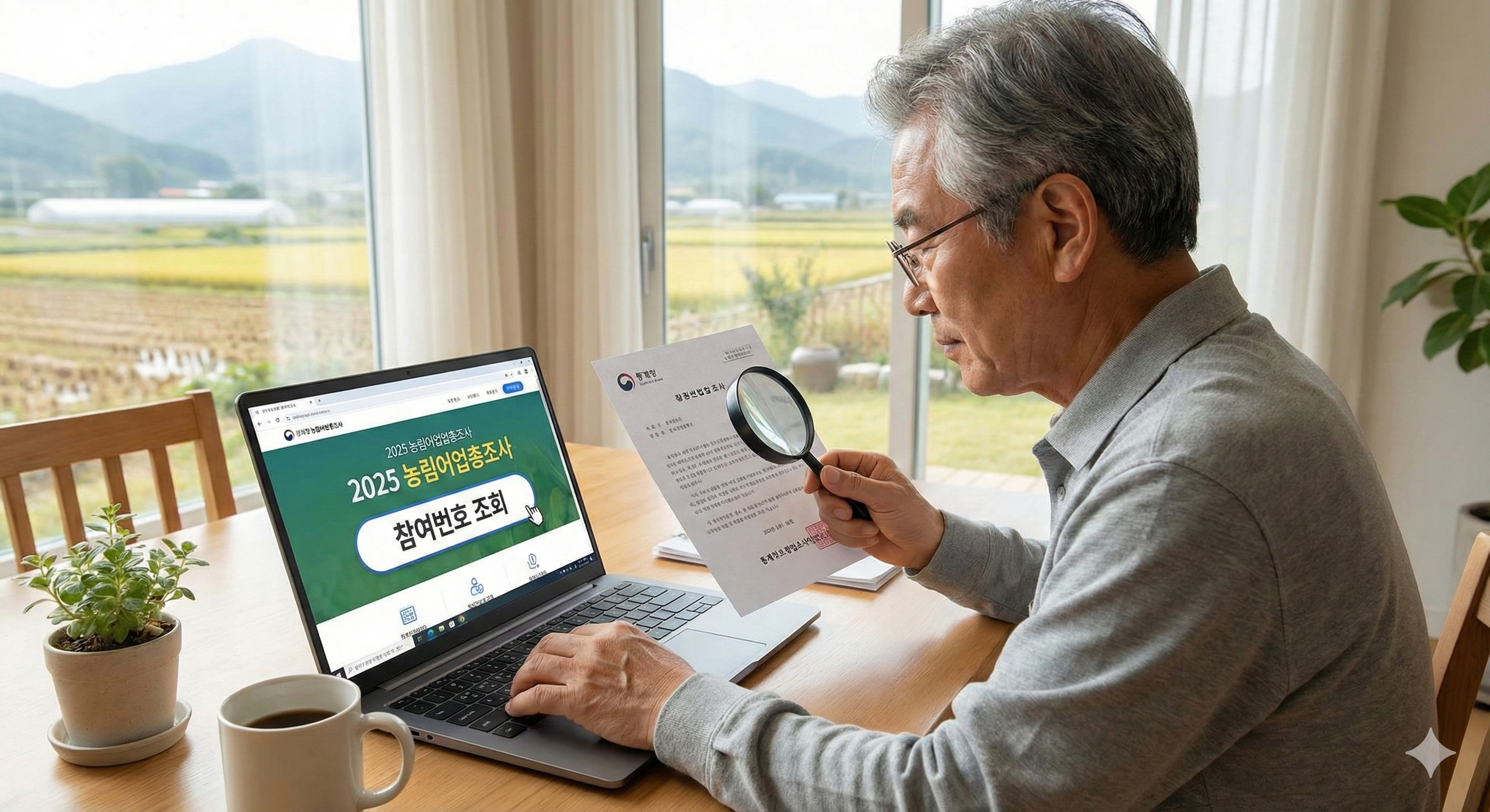 농림어업총조사 대상 참여번호 조회