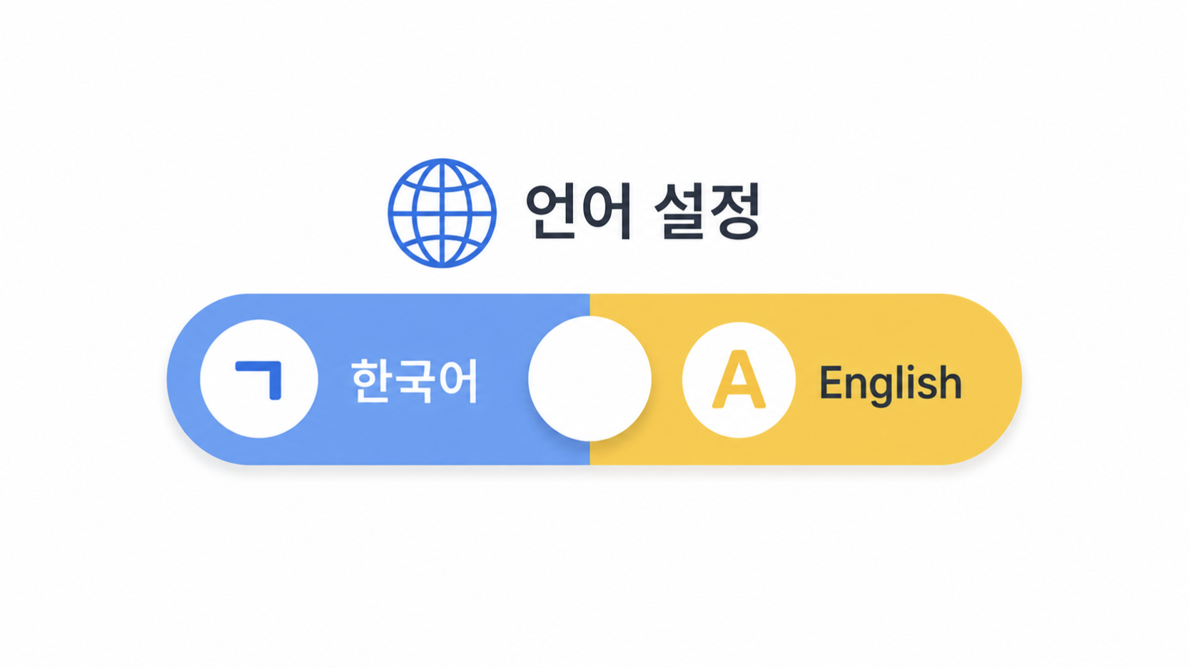 구글 계정 언어 설정에 따라 기능 접근 여부가 달라지는 것을 표현한 일러스트