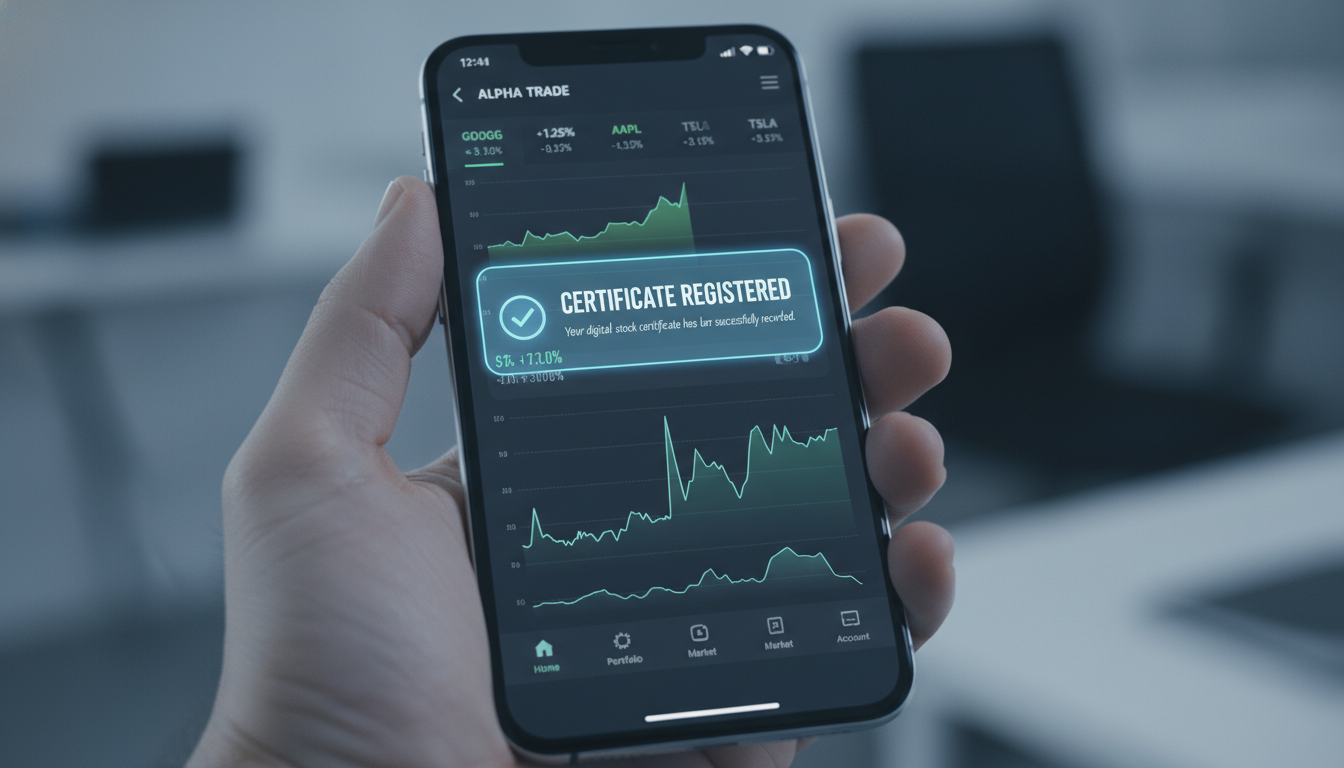 스마트폰 MTS 앱에 레버리지 ETF 수료증을 등록하는 모습