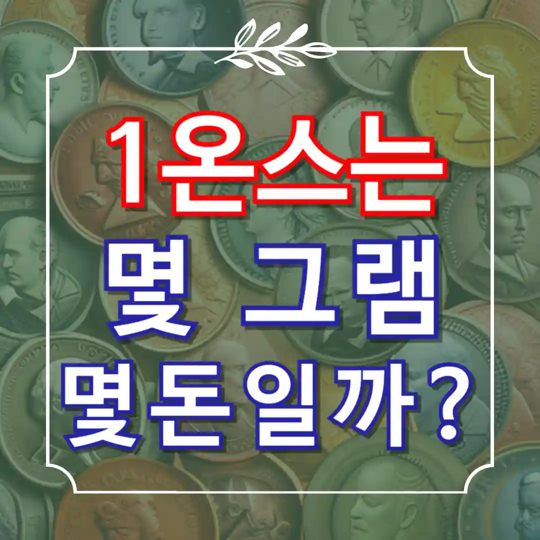 1온스는 몇그램 몇돈