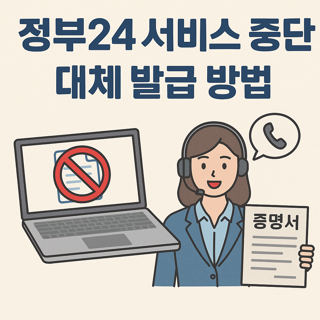 정부24 서비스 중단 대체 발급 방법|급한 민원 해결 가이드