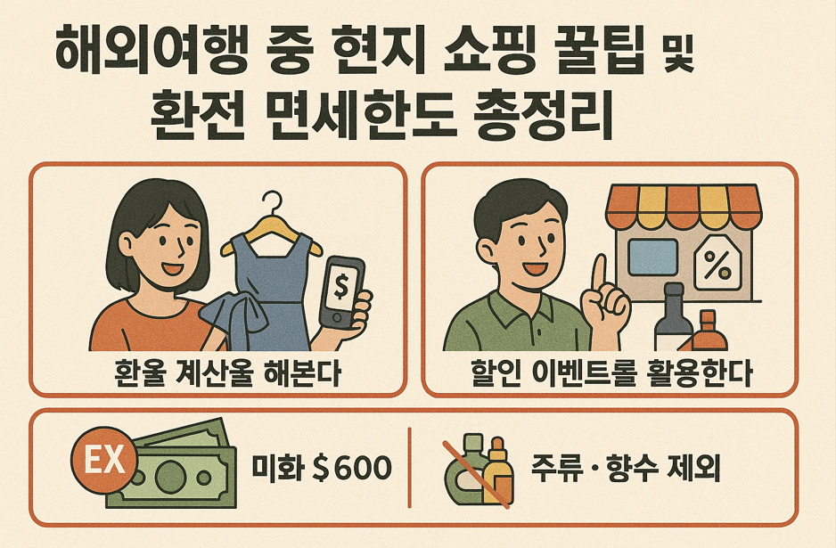 해외여행 중 현지 쇼핑 꿀팁 및 환전 면세한도 총정리
