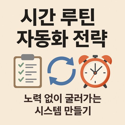 루틴 자동화 시스템 다이어그램, 시간 루틴 캘린더 반복 예시, 습관 트리거-행동-보상 구조