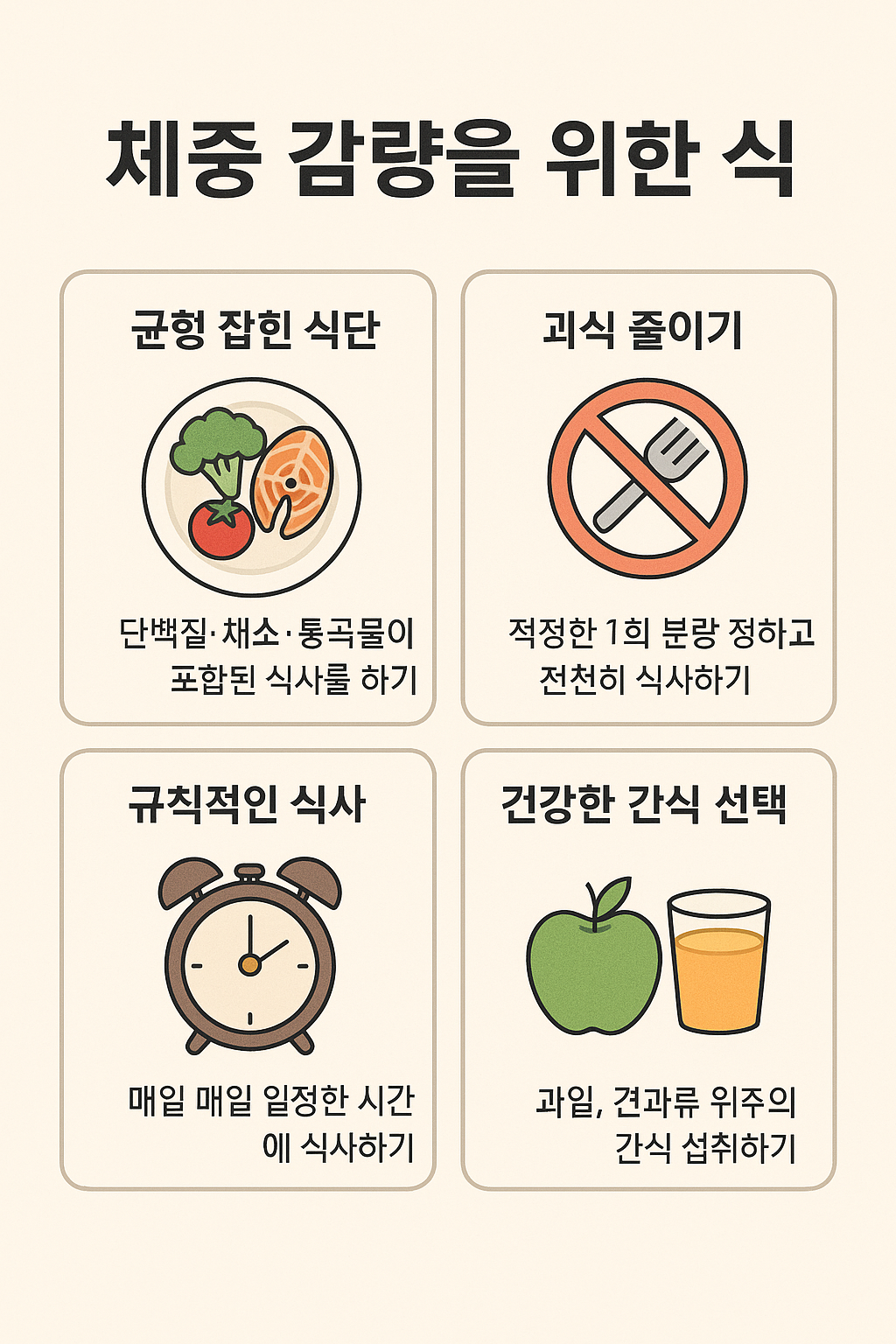 체중 감량을 위한 식습관과 생활