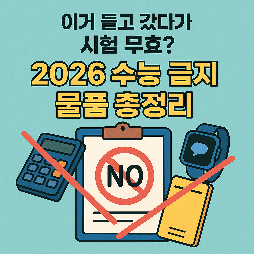 이거 들고 갔다가 시험 무효 2026 수능 금지 물품 총정리