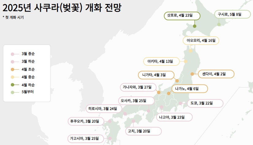 후쿠오카-벚꽃-개화시기