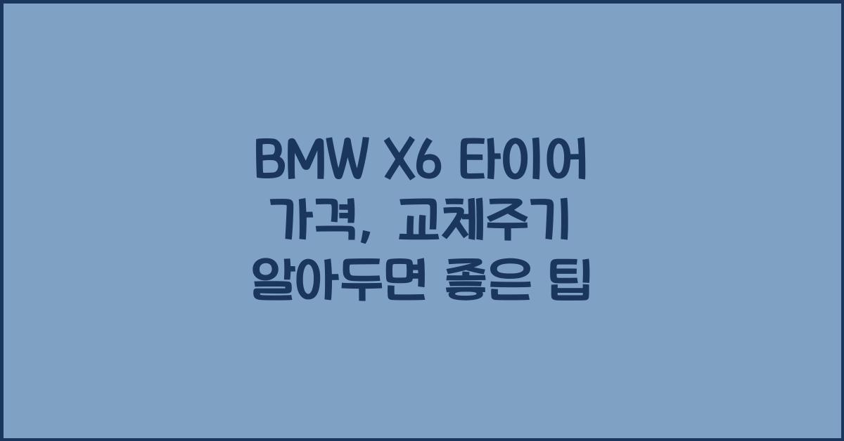 BMW X6 타이어 가격, 교체주기
