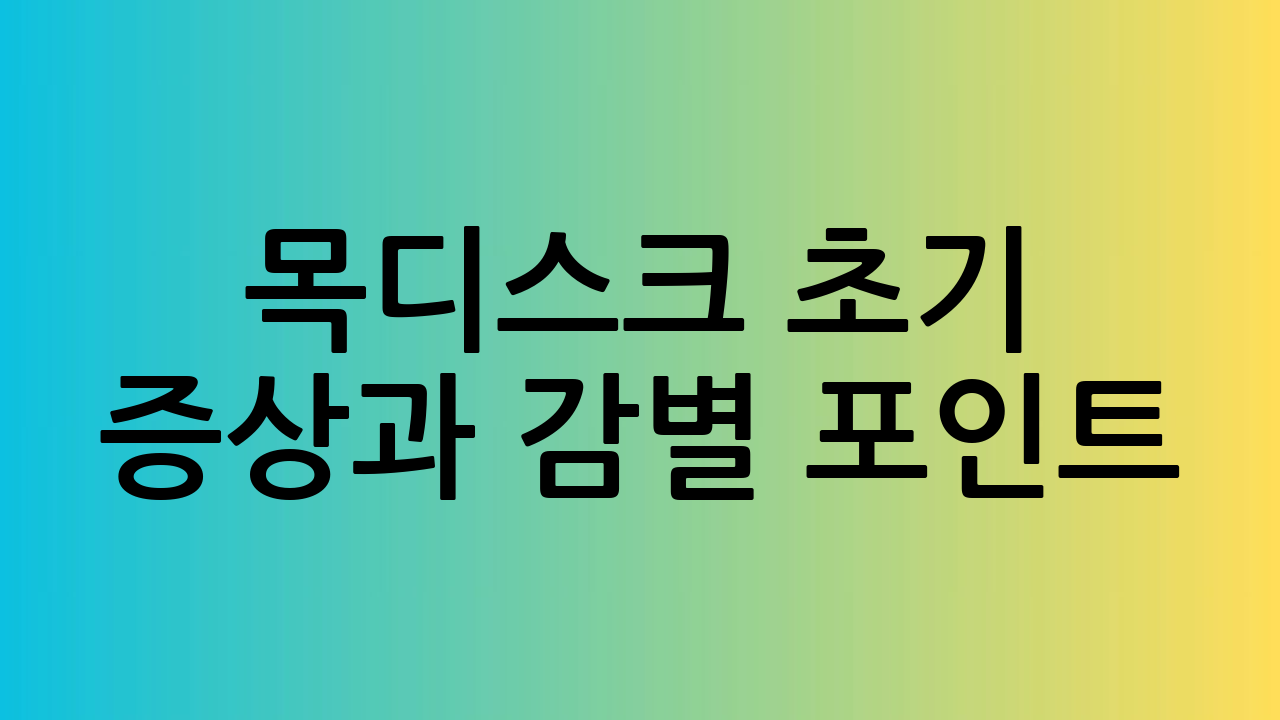 🧠 목디스크 초기