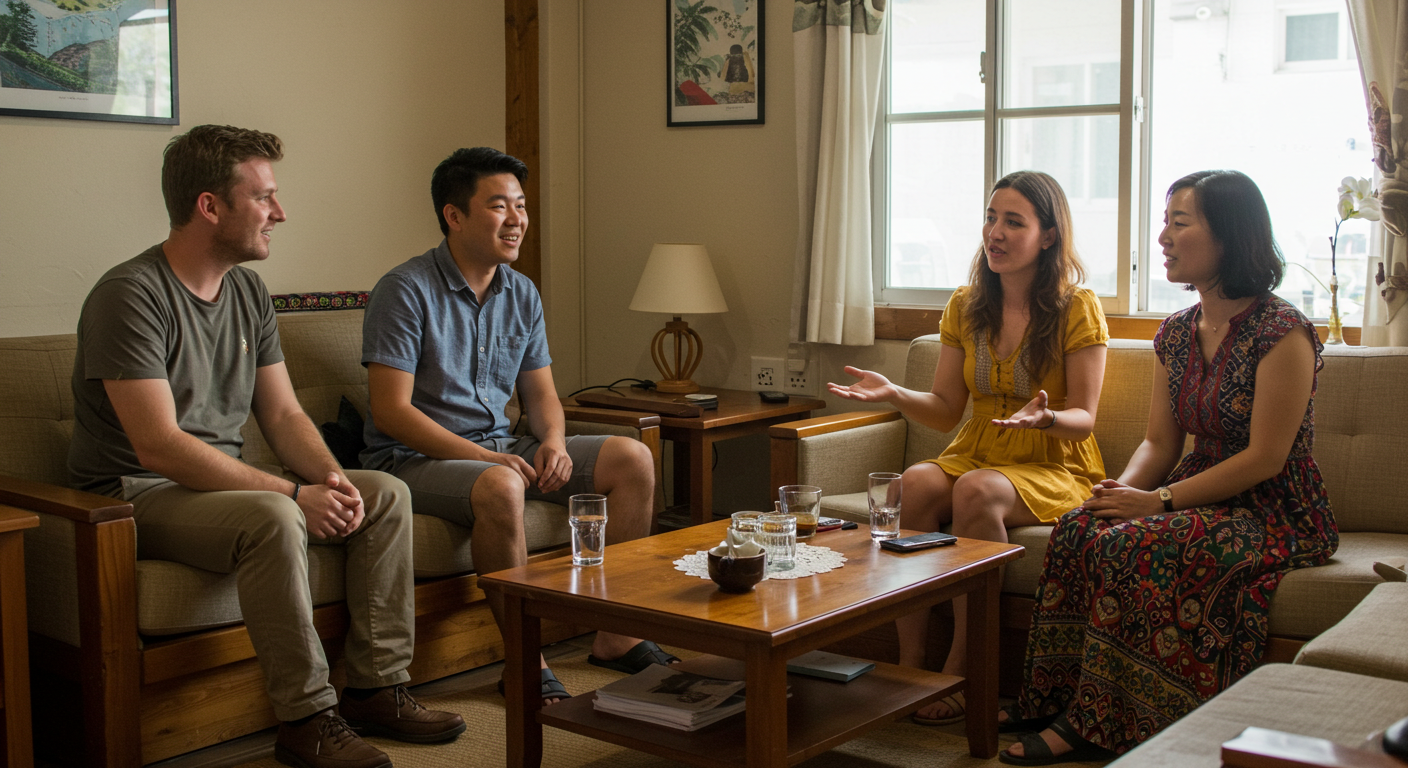 한국 여행 중 외국인 친구 만들기