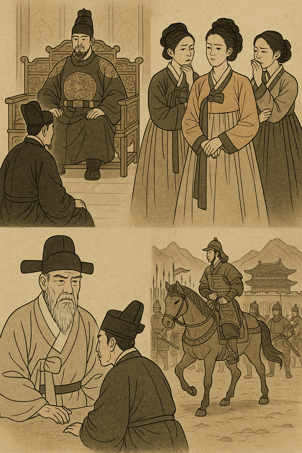조선 시대 사극 속 장면과 역사 비교 이미지