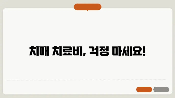 치매 치료 관리비 지원