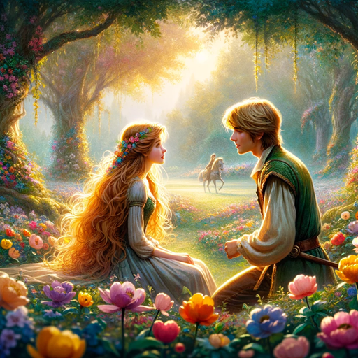 라푼젤과 왕자 동화 이미지