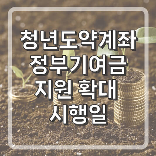 청년도약계좌 정부기여금 지원 확대 및 시행일