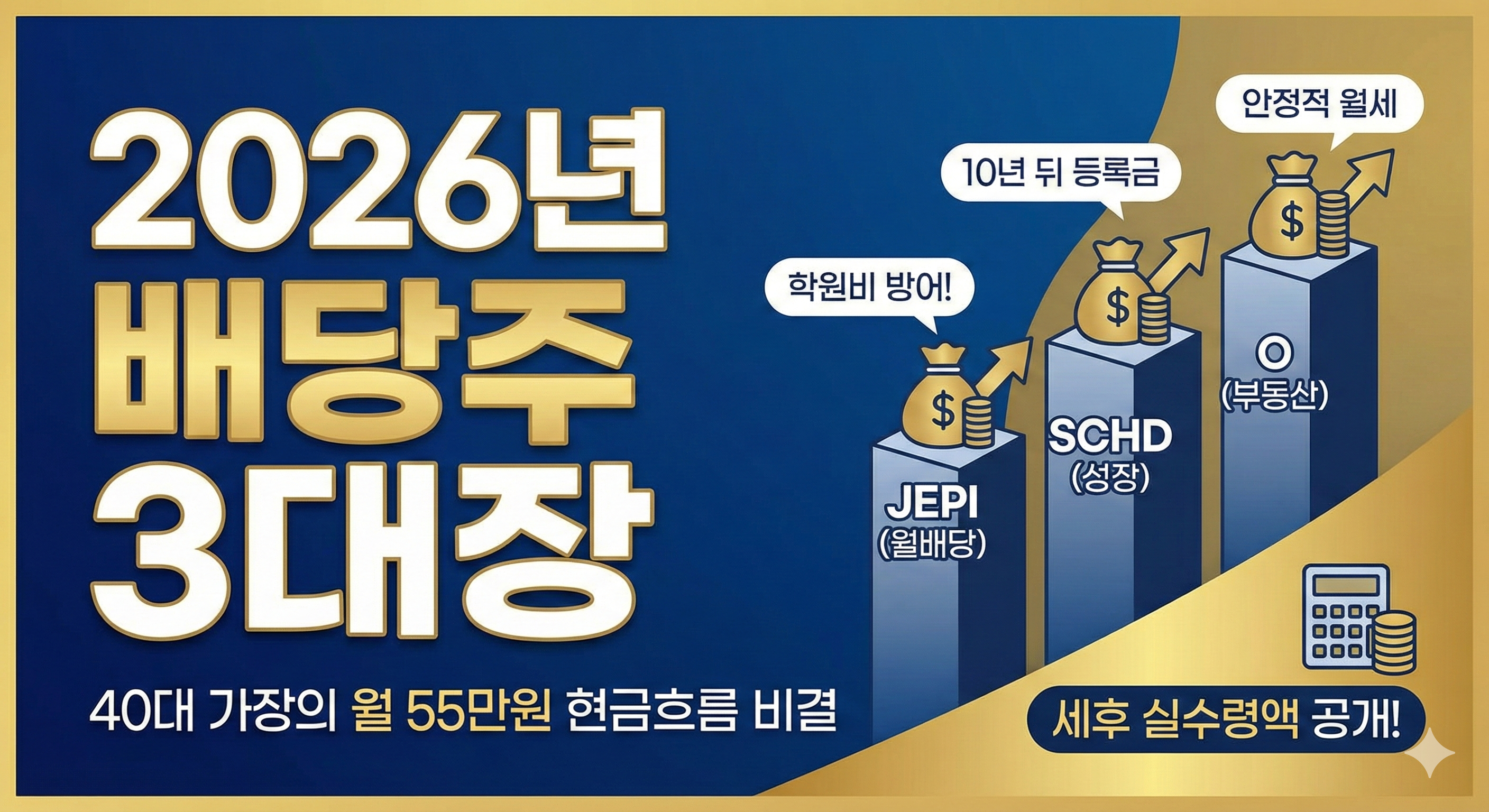 배당금 높은 주식 TOP 3 월 100만 원 현금 흐름 만들기, 실제 배당 투자 후기 (JEPI vs SCHD vs O)