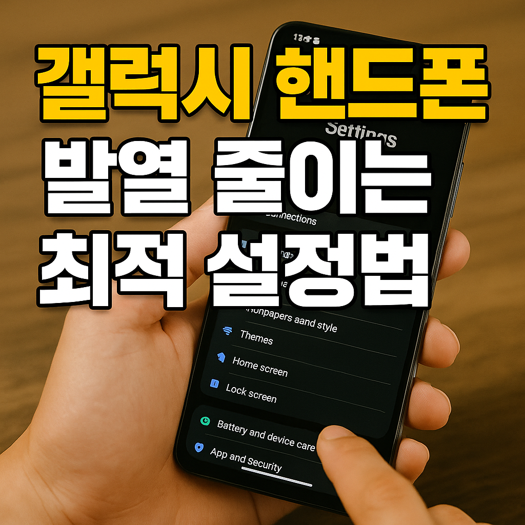 갤럭시 핸드폰 발열 줄이는 최적 설정법