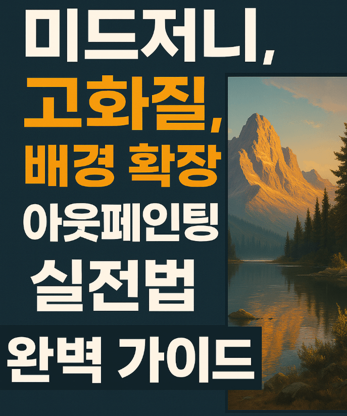 미드저니 고화질, 배경 확장 아웃페인팅 실전법 완벽 가이드
