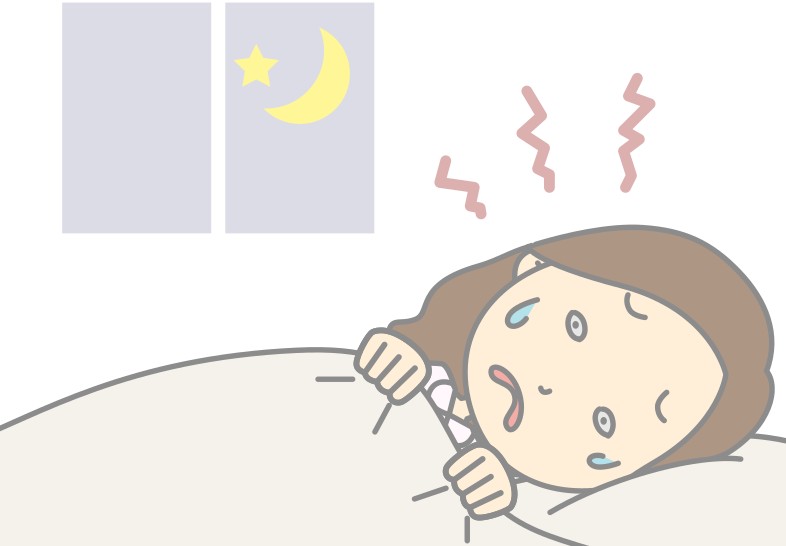 침대에-누워서-잠을-자지-못하는-불면증-사람-그림