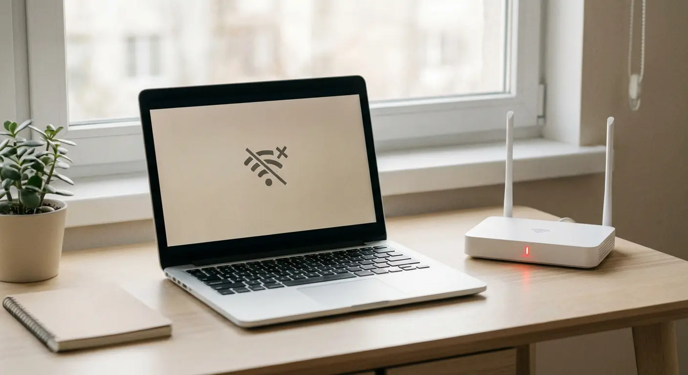 와이파이에 연결됐지만 인터넷이 되지 않는 상황을 설명하는 이미지