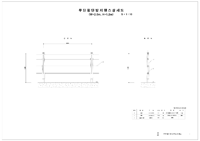 단횡단방지휀스 상세도