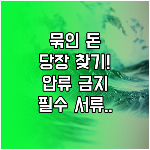 묶인 생활비 찾는 법과 압류금지채권 ..