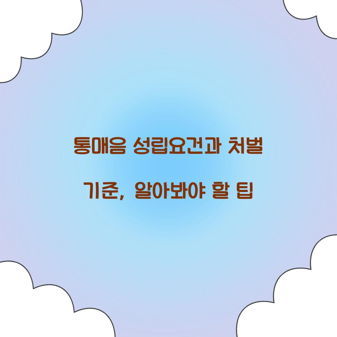 통매음 성립요건과 처벌 기준