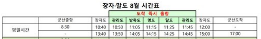 관리도 배시간, 배편 예약 총정리!!