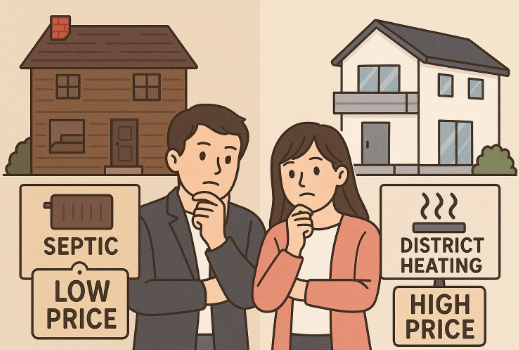 정화조 난방방식별 낙찰가 특징