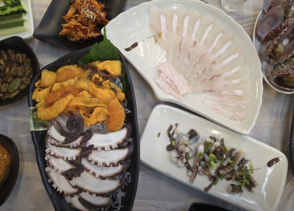 창원 도계부부시장 돌멍게 감성돔회 맛집 | 6시내고향 공도포차