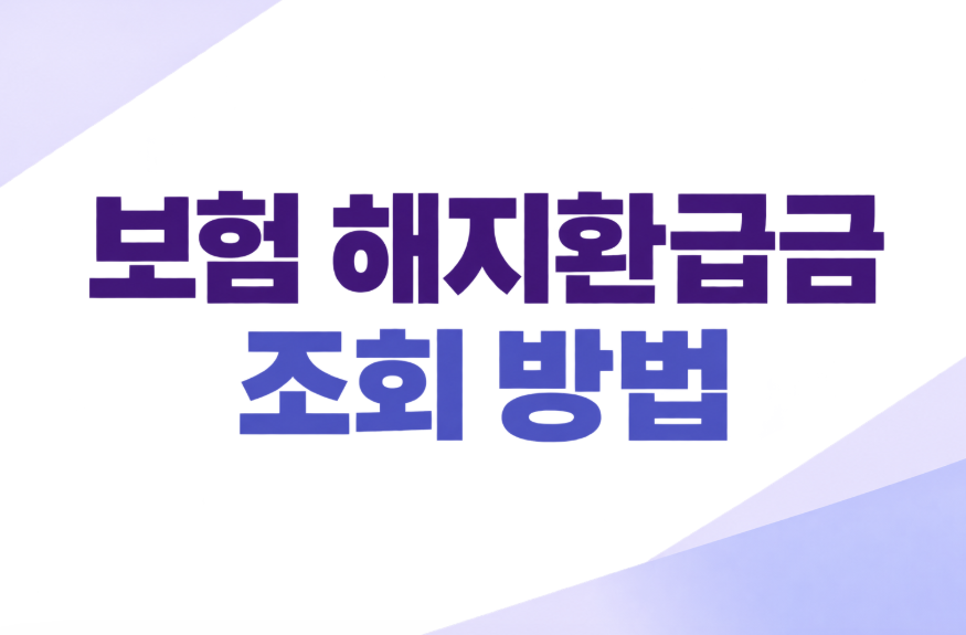 2026 보험 해지환급금 조회 방법｜내보험찾아줌부터 보험사 확인까지
