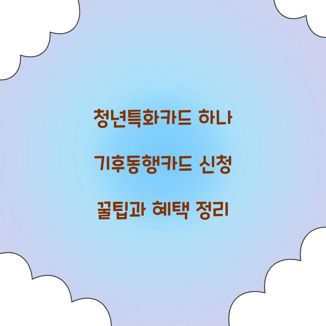 청년특화카드 하나 기후동행카드
