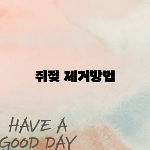 쥐젖 제거방법