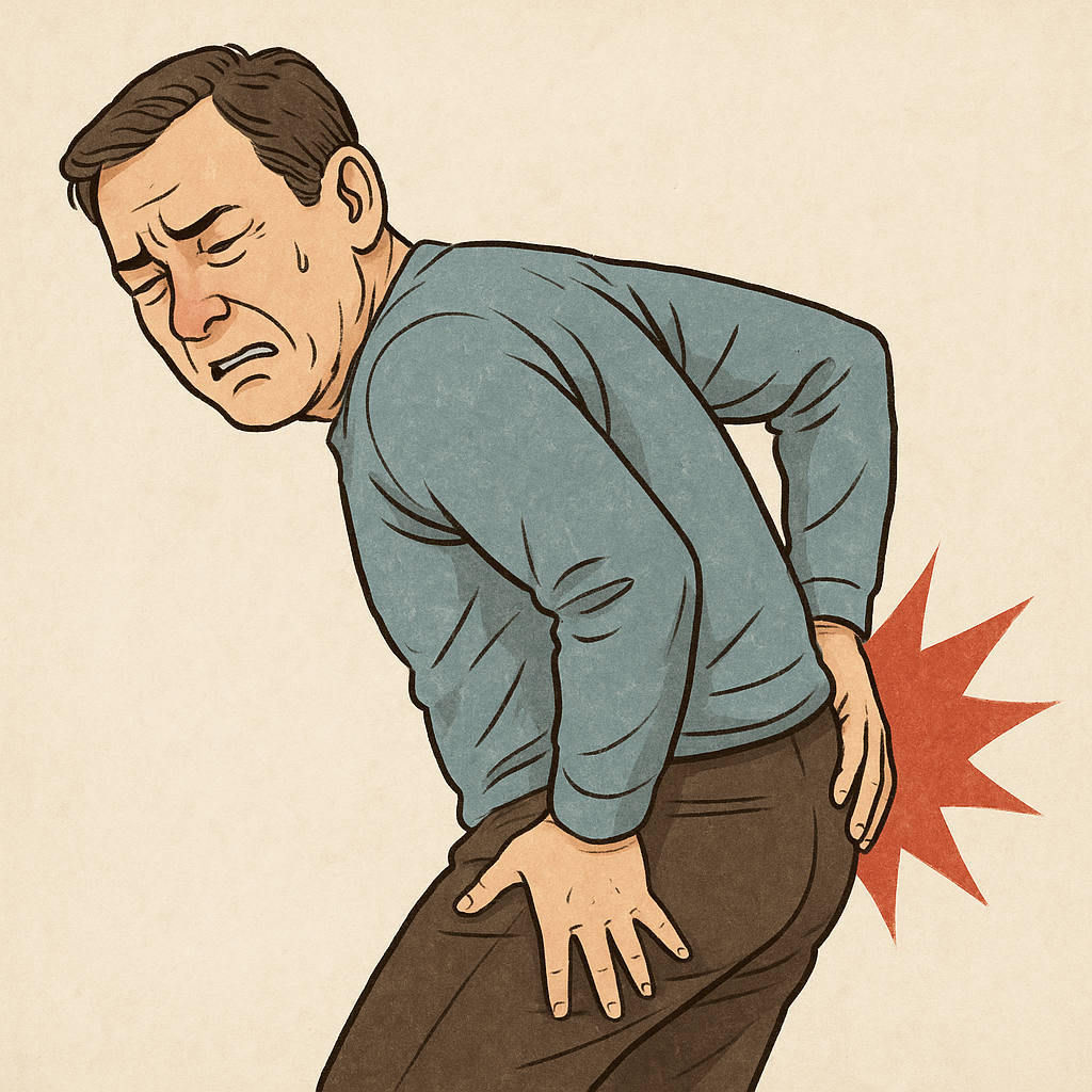 치질로 통증이 오는 모습