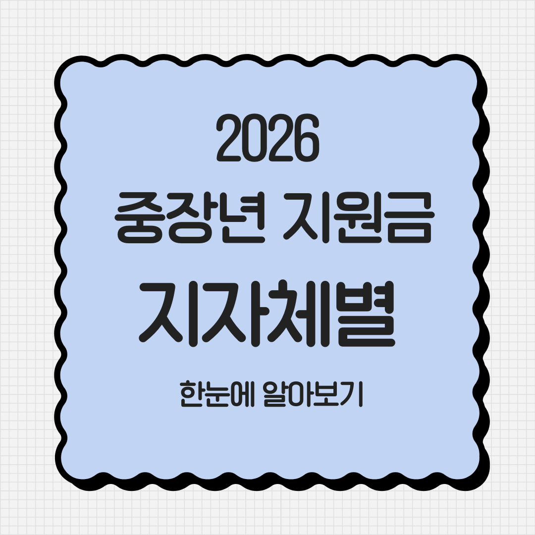 2026 지자체별 중장년 지원금 한눈에 비교 (도시별 혜택 차이 정리)