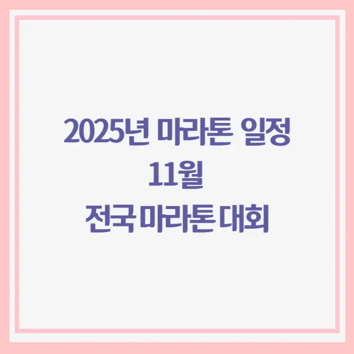 2025 마라톤 일정, 11월 마라톤