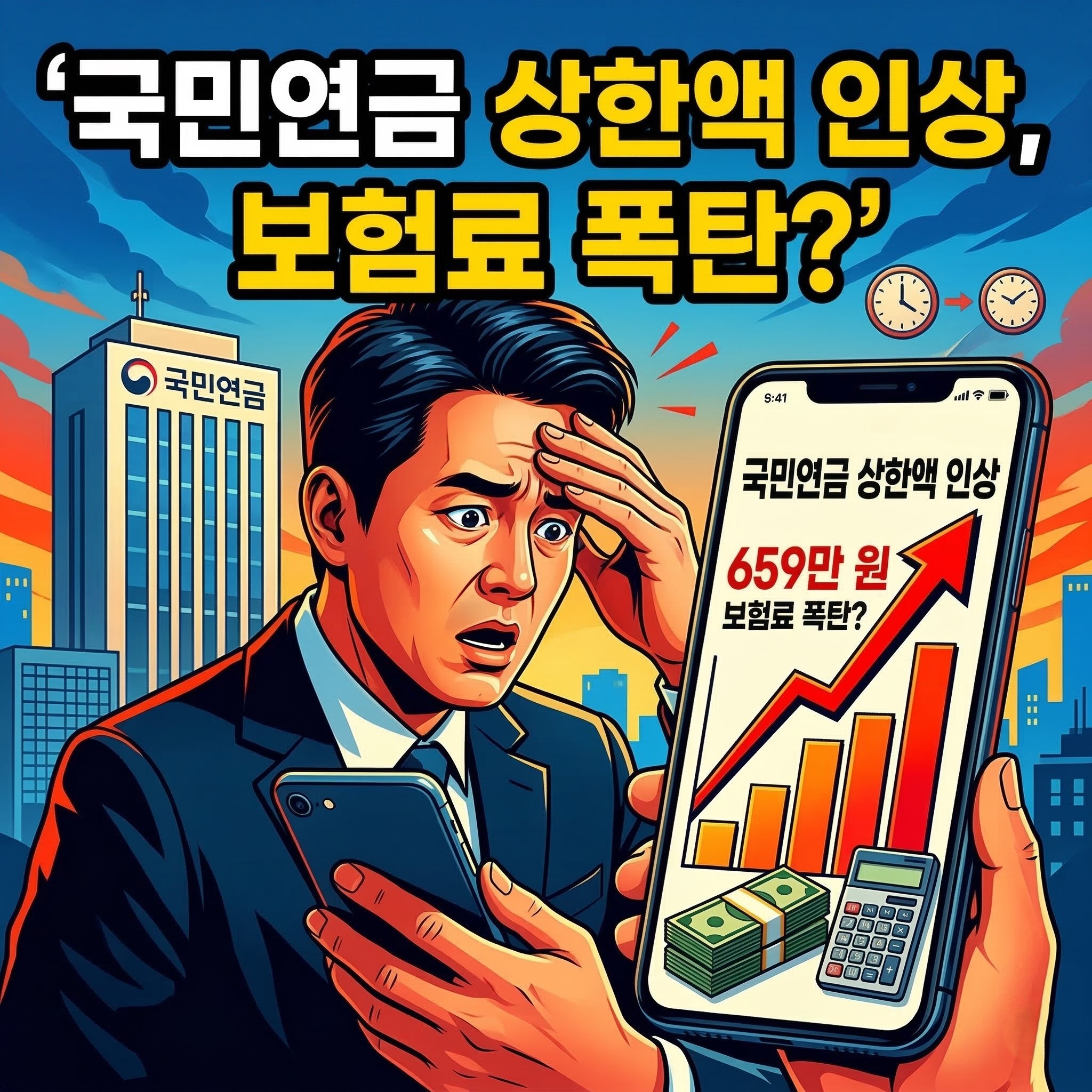 2026년 7월부터 적용되는 국민연금 기준소득월액 상한액(659만원)과 인상된 보험료율(9.5%)을 분석했습니다.