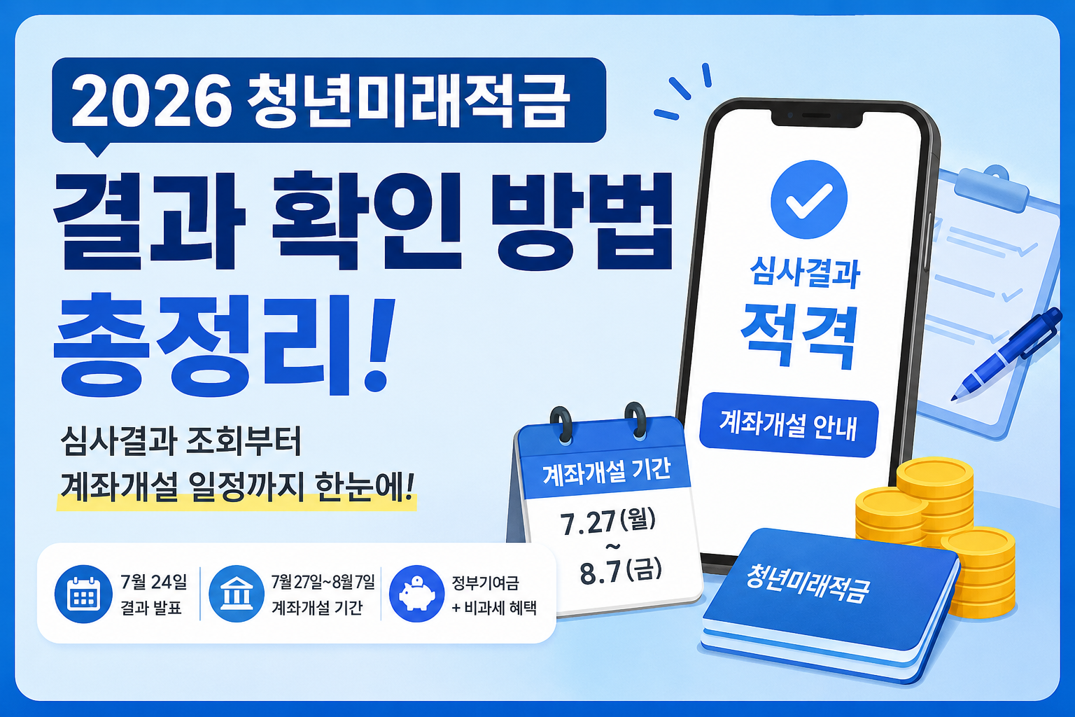 2026 청년미래적금 결과 확인 방법과 계좌개설 일정 총정리
