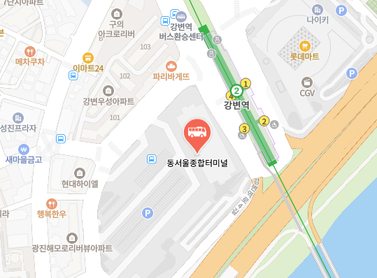 동서울종합터미널 위치-지도