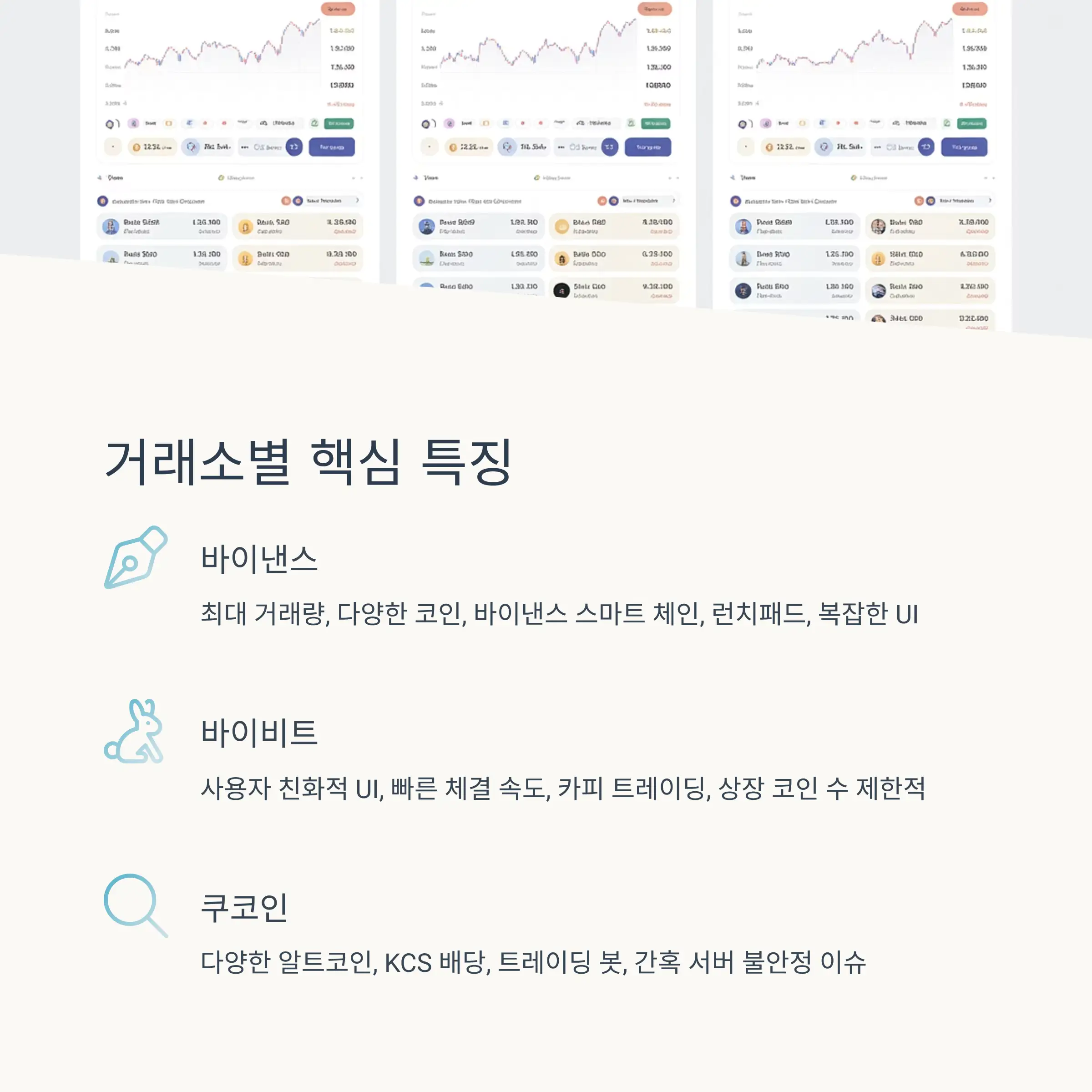 🔍 주요 거래소별 특징 분석