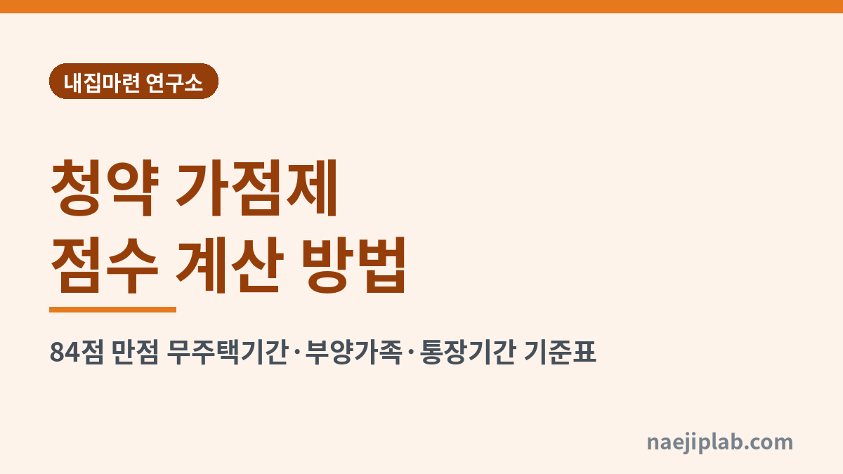 청약 가점제 점수 계산 방법 대표 이미지